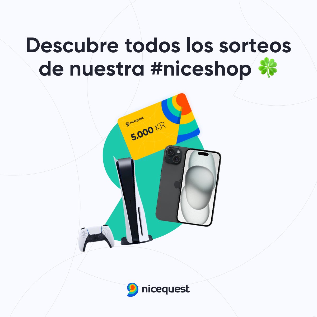 nicequest's tweet photo. 😙¿Ya has participado en alguno de los sorteos de este mes? 🍀Con tan solo 15 Korus y un poco de suerte, ¡podrás ganar increíbles regalos! 🎁
¡Visita nuestra #niceshop para descubrir todos los sorteos disponibles! 🙌
🗨️Cuéntanos, ¿cuál te gustaría ganar? 👇 https://t.co/v15p44Usvo