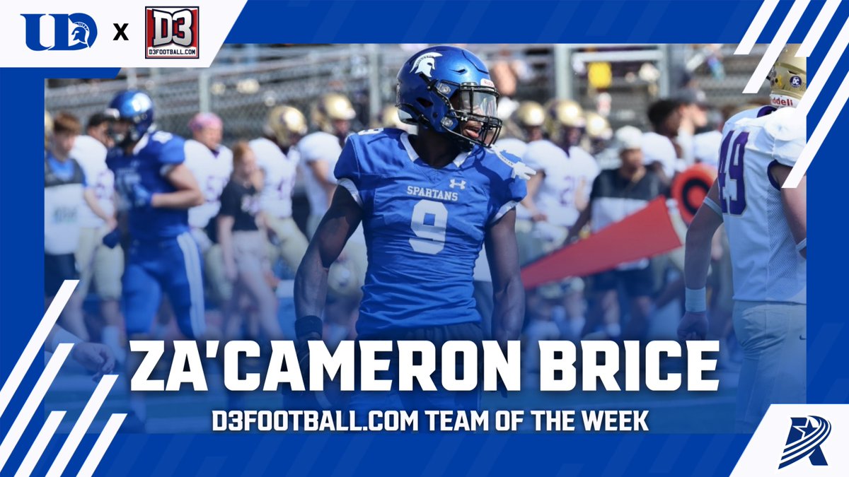 University of Dubuque Spartans (@udubuquesports) on Twitter photo Za'Cameron Brice Named D3football.com Team of the Week!
π°: bit.ly/3BaidWI
<a href="/DubuqueFootball/">Spartan Football</a> x #Spartans Za'Cameron Brice Named D3football.com Team of the Week!
π°: bit.ly/3BaidWI
<a href="/DubuqueFootball/">Spartan Football</a> x #Spartans