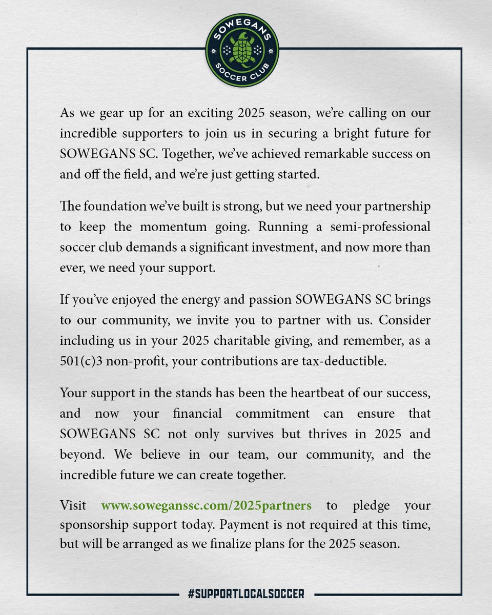 SOWEGANS Soccer Club tweet media