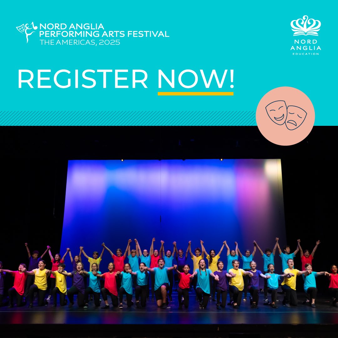 BISCLincolnPark's tweet image. Registration is NOW OPEN for the 2025 #NAEPerformingArtsFestival. 🎶🎭🩰
Students in grades 5th – 9th from 22 @NAEducation schools across The Americas will have the opportunity to connect their passions during this five-day program. #createyourfuture
nordangliaeducation.com/ta-performing-…