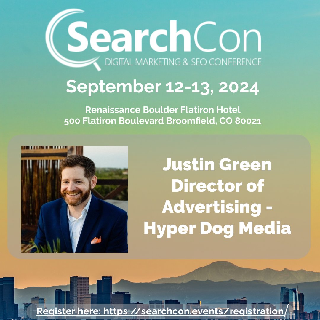 SearchConSEO's tweet image. 💡Don’t miss Justin Green, Director of Advertising at
@HyperDogMedia, at #SearchCon! With over 10 years of experience in SEM, PPC, and multi-channel strategies, Justin will share insights during the Advanced Advertising Panel. 🎟️: searchcon.events