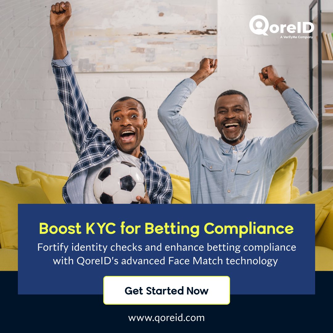 getqoreid's tweet image. Ensure regulatory compliance in betting with reliable Face Match verification.

For more information, please visit qoreid.com to sign up or book a demo. 

#qoreid #b2b2c #DigitallID #Facematch #BiometricVerificationSolution #Betting #compliance #kyc