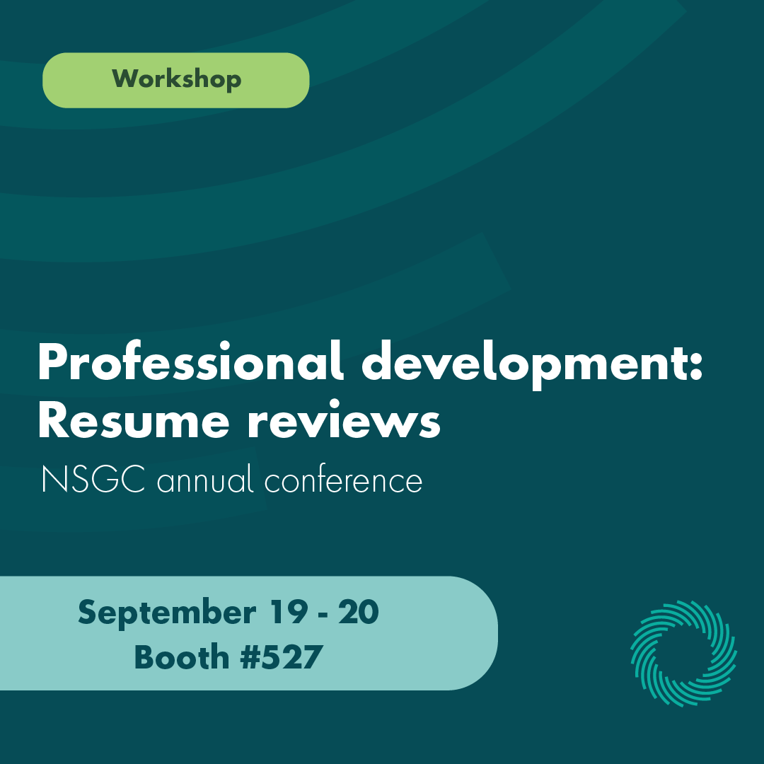 Attending #NSGC24? Join us and professional resume writer, Carey Hunter, MA, CPRW, at booth #527 for mini-workshops between sessions and personalized resume advice. Submit your resume in advance to guarantee a professional review invit.ae/3XnkaXD