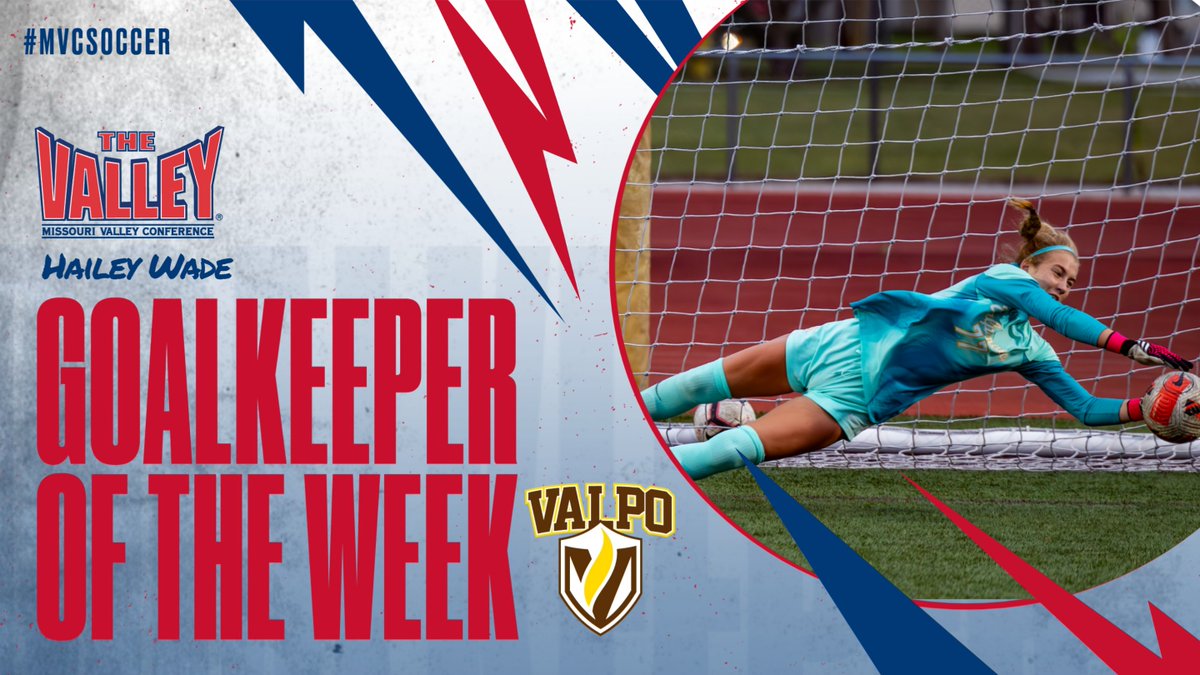 Missouri Valley Conference (@mvcsports) on Twitter photo Goalkeeper of the Week➡️Hailey Wade
<a href="/ValpoWSO/">Valpo Women's Soccer</a>
▪️Wade earned her first career start in goal on Sunday at Wright State and picked up her first career victory, stopping 11 shots to a 2-1 win.
#MVCSoccer Goalkeeper of the Week➡️Hailey Wade
<a href="/ValpoWSO/">Valpo Women's Soccer</a>
▪️Wade earned her first career start in goal on Sunday at Wright State and picked up her first career victory, stopping 11 shots to a 2-1 win.
#MVCSoccer