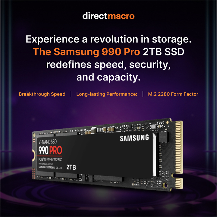 direct_macro's tweet photo. Ditch the frustration and embrace the lightning-fast world of the Samsung 990 Pro 2TB SSD. Say goodbye to sluggish boot times and stuttering applications.
Buy now: https://t.co/JcJ80e8Xr3
#Samsung990Pro #SamsungSSD #HighSpeedStorage #2TBSSD #SSDUpgrade #DirectMacro https://t.co/fkGW7BCqSg
