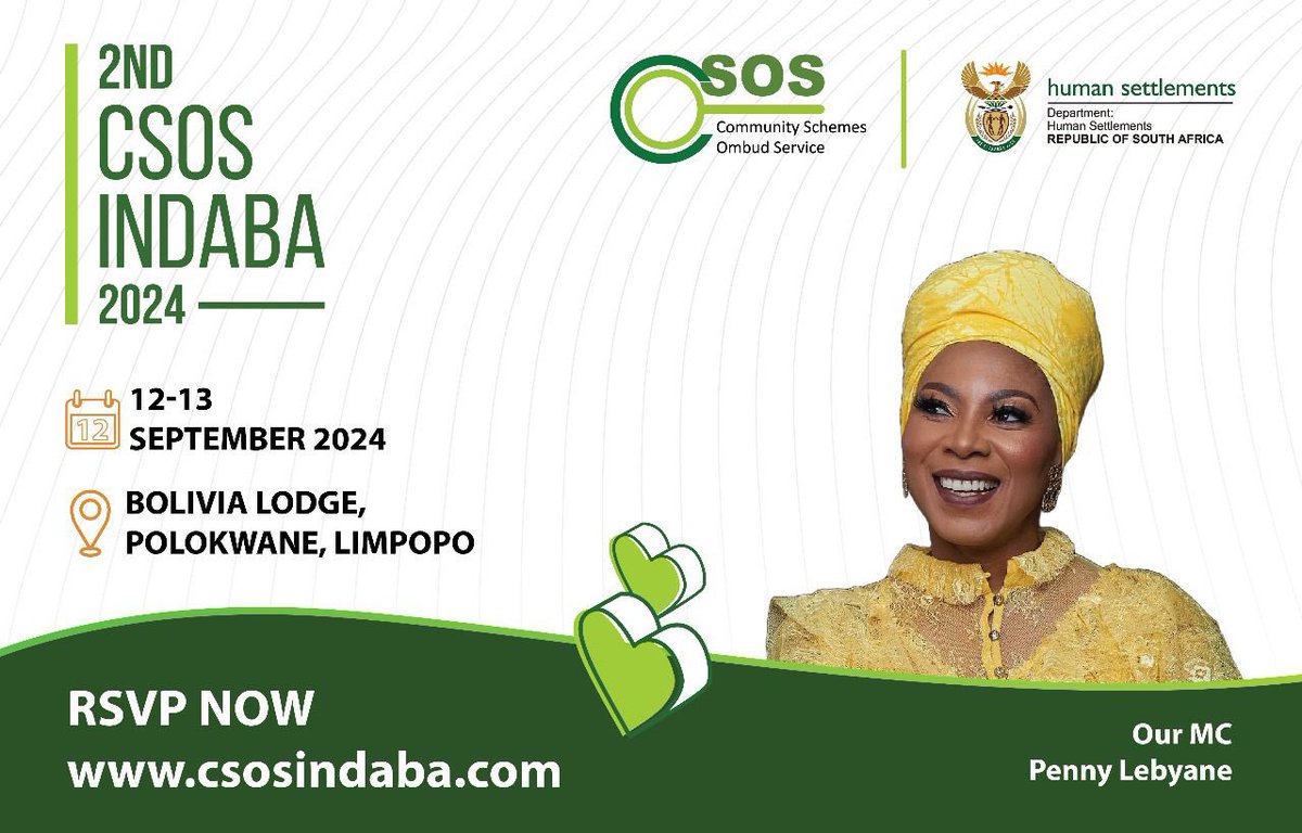 Amoh_Meth's tweet photo. Hey homeowners,estates, and property managers! 🏡 Are you ready to dive deep into shared living? Join us at the #CSOSIndaba2024 with Minister Mamoloko Khubayi. Let’s shape a better future together!
🗓 12-13 Sept
📍 Bolivia Lodge, Polokwane
🔗 RSVP here: https://t.co/hkM1QncISU https://t.co/Mxky49eRMs