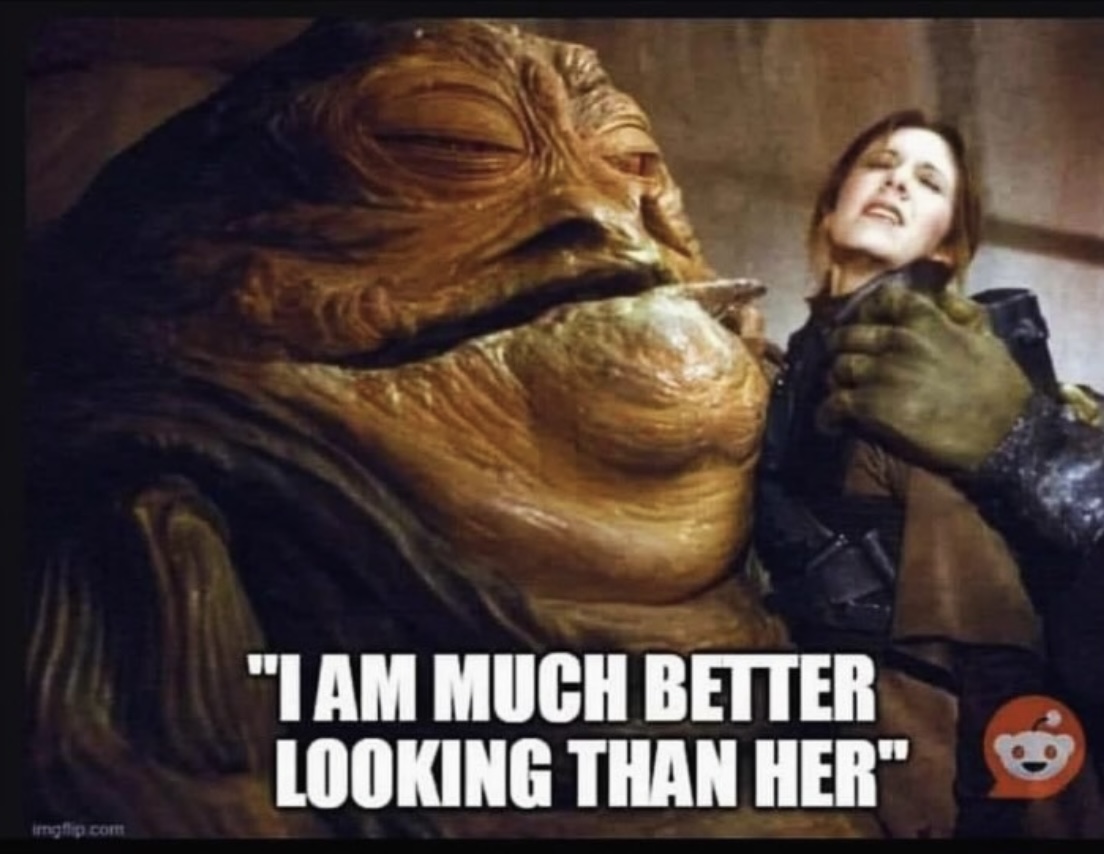 MediaBusters6's tweet photo. @MarkHamill 
#HarrisTrumpDebate 
 I 'm rooting for Princess Leia Harris not Jabba the Trump You? 
#KamalaUnitesUS 
#DonaldDividesUS 
#VoteBlueUpAndDownBallot https://t.co/cDH9OuIHNA
