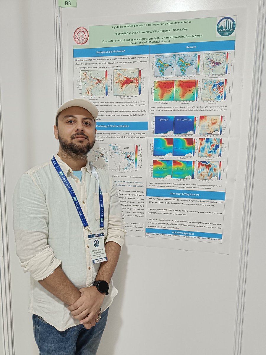 Subhojit Ghoshal Chowdhury (@ghoshal_4) on Twitter photo It was a very nice experience to present our work in <a href="/igac2024/">iCACGP-IGAC 2024 (9-13 September 2024)</a>. Here, we tried to quantify lightning induced emissions and its impact on air quality over India using observations and numerical model simulations. Had fruitful interactions with peers from scientific communities. It was a very nice experience to present our work in <a href="/igac2024/">iCACGP-IGAC 2024 (9-13 September 2024)</a>. Here, we tried to quantify lightning induced emissions and its impact on air quality over India using observations and numerical model simulations. Had fruitful interactions with peers from scientific communities.