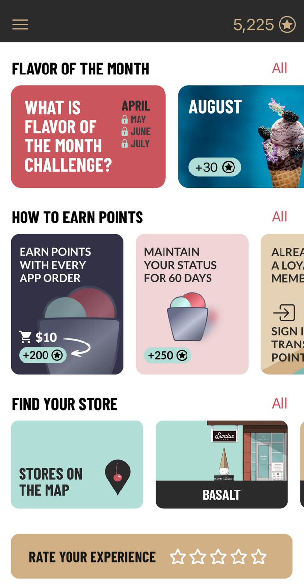 LoyaltyPlant's tweet photo. Tiered Loyalty 2.0 is going global! 🌍 Sundae Ice Cream just launched its new gamified loyalty program, turning every purchase into a win. Strengthening relationships &amp; boosting order frequency! 🍦✨ Check out the fresh app interface now! 👇 https://t.co/eD7M9Gx83f