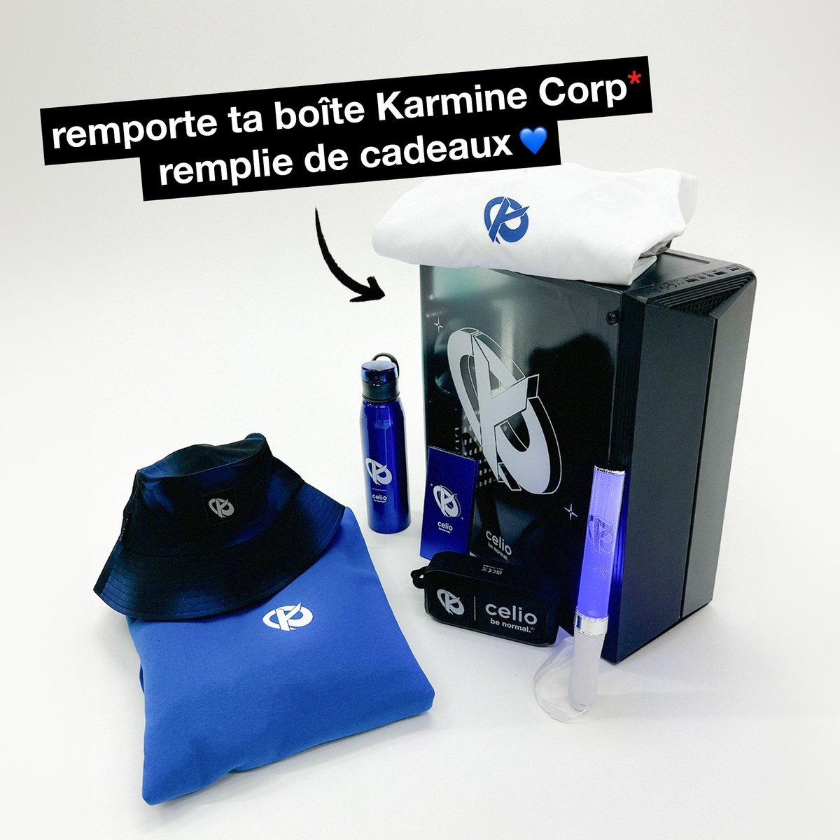 🚨 CONCOURS : WHAT’S THE COLOOOOOOOR ??? BLUUUE ! Tente de remporter ta boîte Karmine Corp avec :
👕 une tenue de la collection,
⚡ une batterie externe
🎵 une enceinte
💧une gourde
💡 un bâton lumineux KCorp

Pour participer :
👉 RT 
👉 tag ton mate
👉 follow <a href="/celio/">celio be normal</a> et