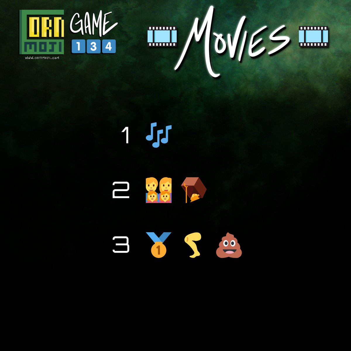 cornmoji's tweet image. CORNMOJI 1️⃣3️⃣4️⃣
cornmoji.com

THEME: 🎞️ MOVIES 🎞️
Corn YOU figure them out?

#CORNMOJI #WeeklyPuzzle
#BrainTeaser #MentalExercise #Wordplay