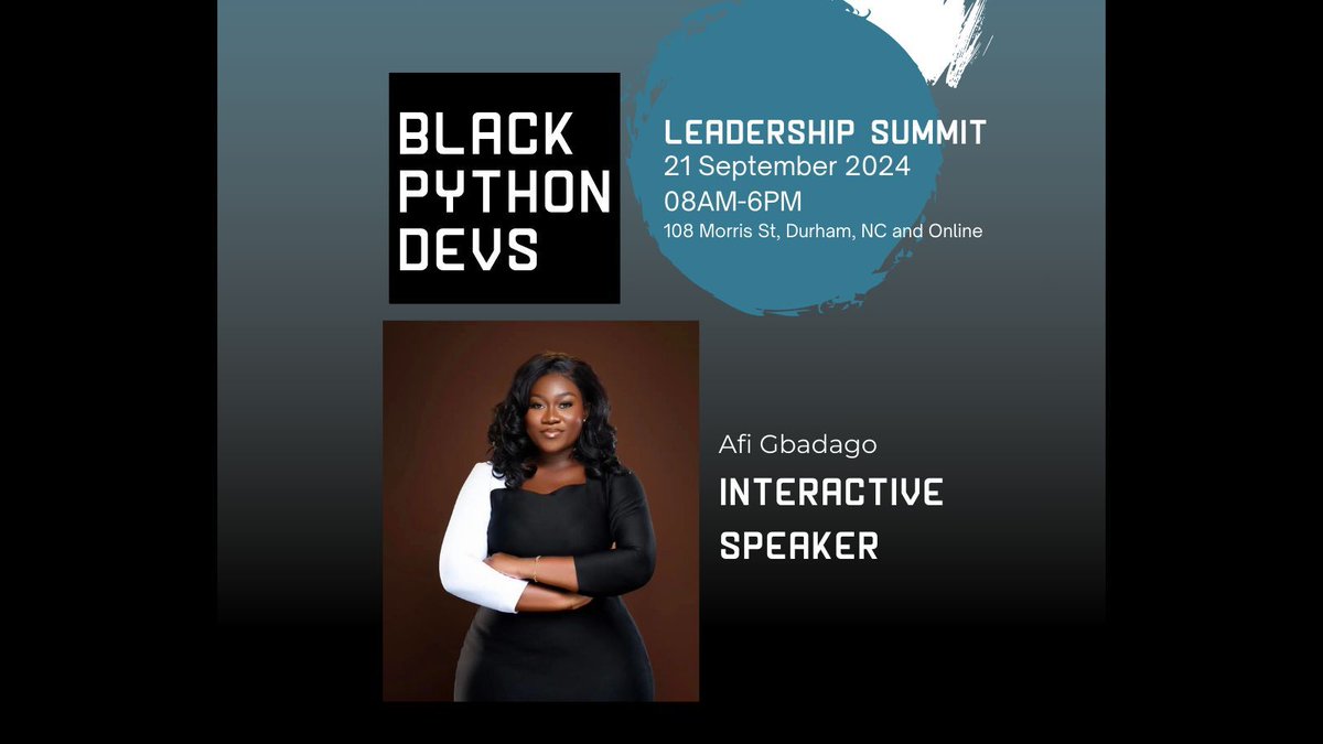 blackpythondevs's tweet image. We&apos;re doing interactive talks at the summit to let folks learn about what we were able to do in 2024 and our plans for 2025.

@afi_maame will teach us about our open source program aimed at getting Pythonistas  confident with contributing to open source.

blackpythondevs.com/leadership-sum…