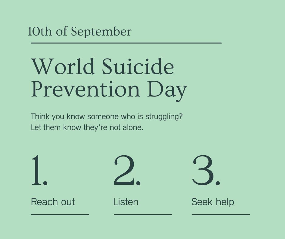 Today is World Suicide Prevention Day, Reach out, Listen without judgement, and encourage seeking help. Your support could make a life-saving difference.

Links for support: 
buff.ly/2Ioa957
Support for after someone has taken their life: 
buff.ly/3dCeumd