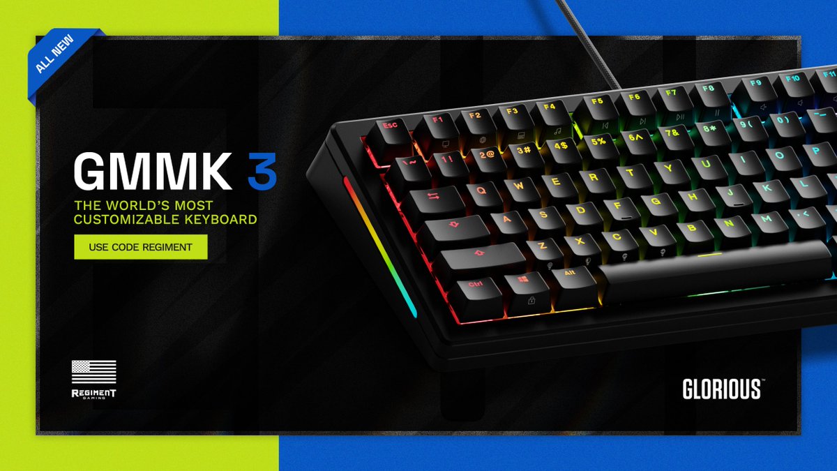 The ALL NEW <a href="/Glorious/">GLORIOUS</a> GMMK 3 Keyboard is here! 🔥

😎 The world’s most customizable keyboard!
💪 Unmatched performance!
💥 NEW magnetic SWITCHES!

#TheREGIMENT | #IAmGlorious