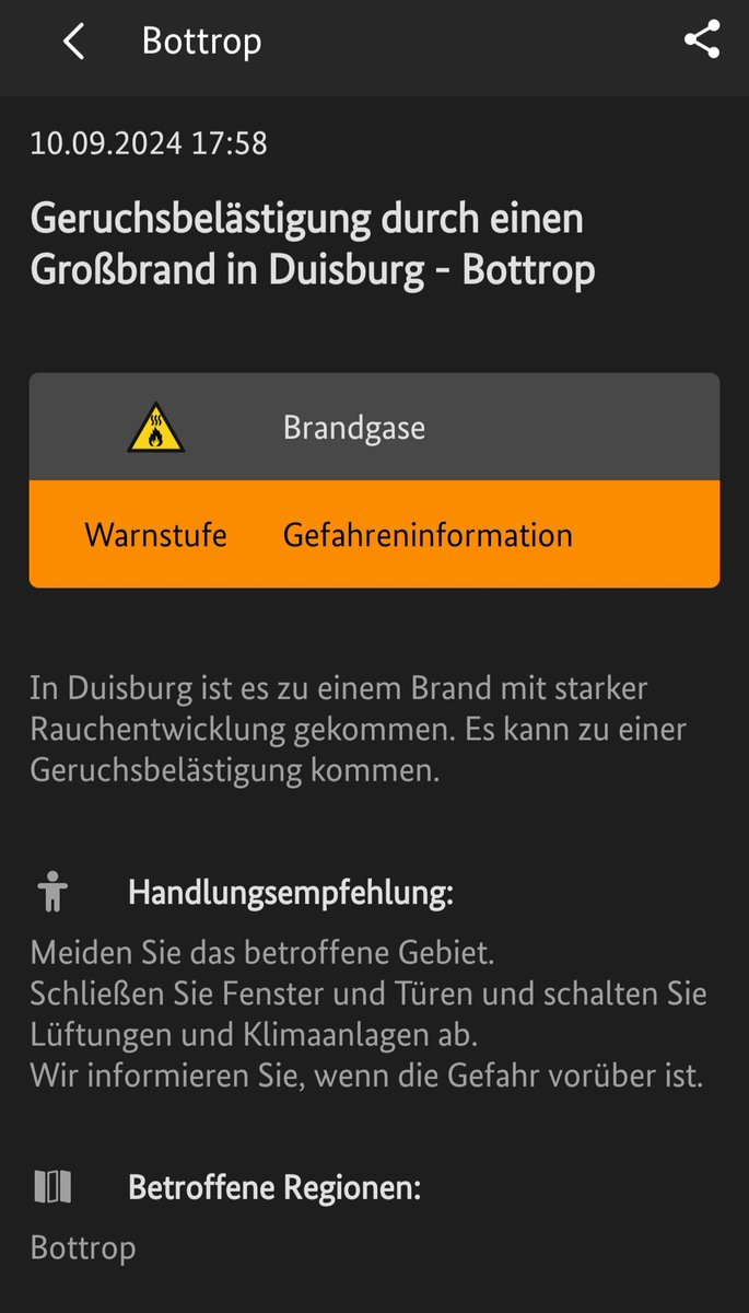 Geruchsbelästigung durch einen Brand in #Duisburg. 

#warnung

warnung.bund.de/meldungen/mow.…
