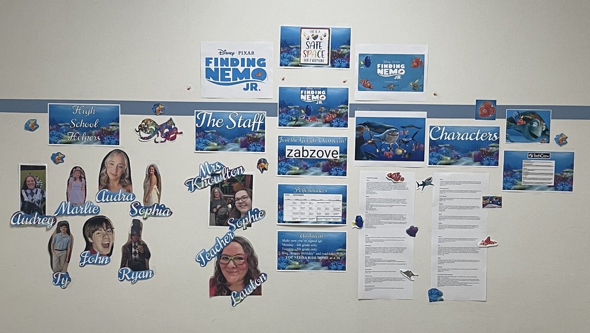 Find out about FINDING NEMO JR! Tomorrow after school in the WGIS Chorus Room! Late buses will be available for those that need them.