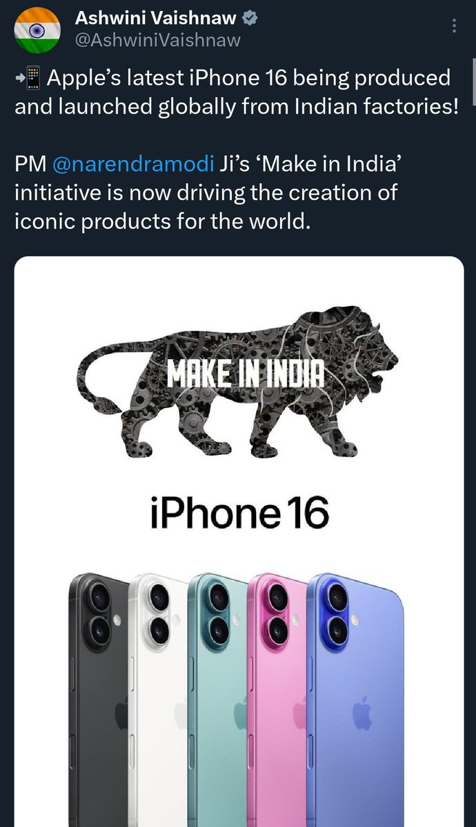 Aame Kalinga (@aamekalinga) on Twitter photo With such a price difference, how do we justify 'Make in India' for the world when Indian consumers end up paying more? Shouldn't local production benefit the people first? <a href="/AshwiniVaishnaw/">Ashwini Vaishnaw</a> #MakeInIndia #FairPricing #EconomicJustice With such a price difference, how do we justify 'Make in India' for the world when Indian consumers end up paying more? Shouldn't local production benefit the people first? <a href="/AshwiniVaishnaw/">Ashwini Vaishnaw</a> #MakeInIndia #FairPricing #EconomicJustice