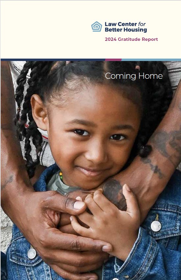 Our 2024 Gratitude Report is here! We hope the following pages inspire you to get involved with our work in and outside of eviction court. Each person’s story is a testament to what’s possible when we all work together to protect “home.” Join us! lcbh.org/reports_financ…