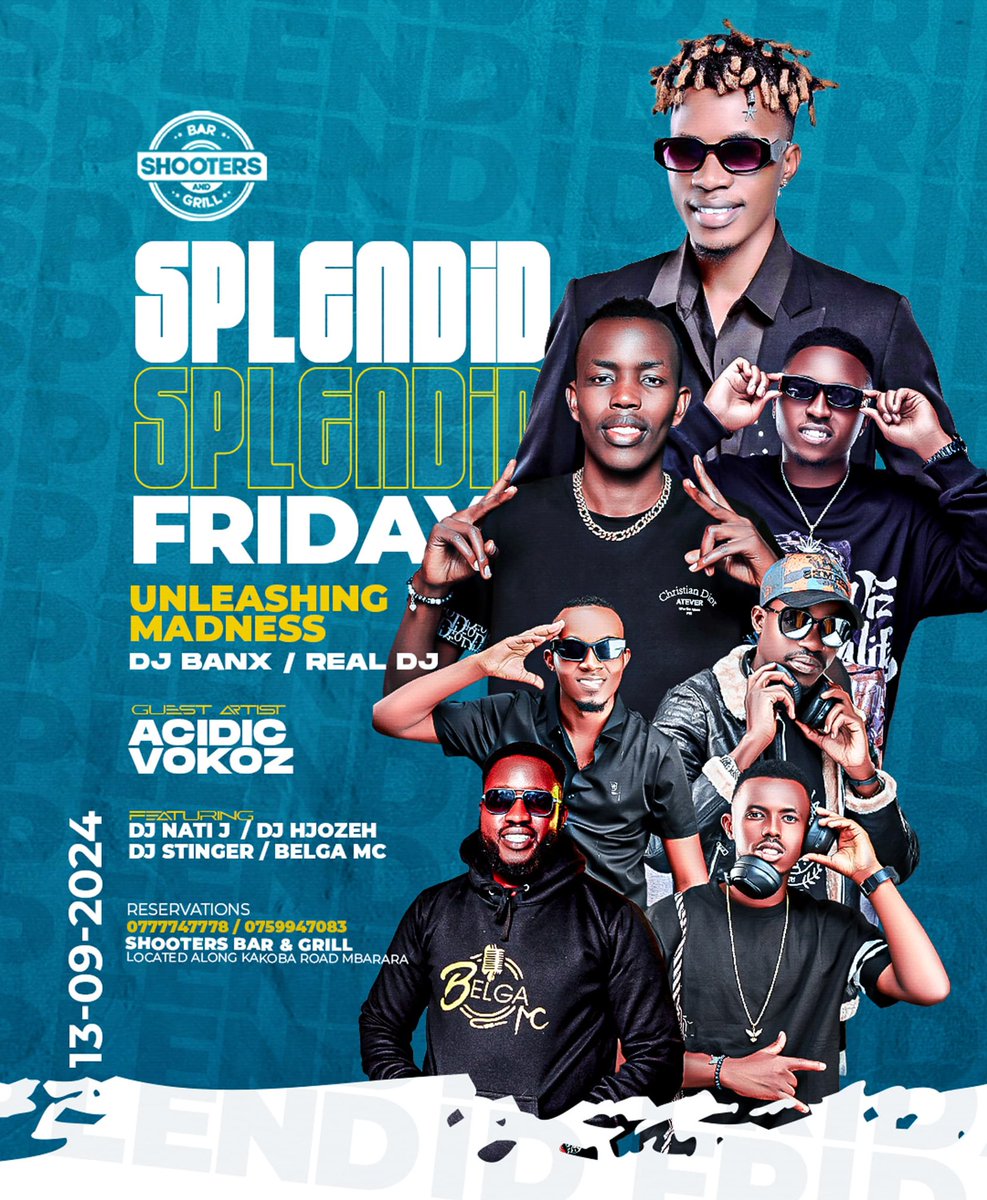 eddiespikaagaba's tweet photo. Apart from his infectious vocals, what do u know about @AcidicVokoz? He is set to perform in the milk city for the first  time this Friday 13th September @ShootersBar_Mbr so come thru we have some splendid time together as we unveil @DeejBanxx and @RealDeejay1. #SplendidFriday https://t.co/zuz9PJ1bCB
