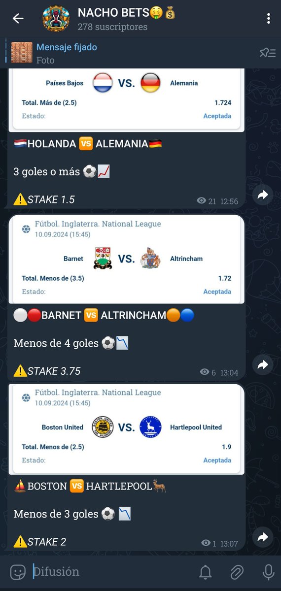 Tengo la mejor estrategia de control de bank que consigue estar todos los meses en positivo, además hago apuestas con error de cuotas que dejan ganancias si o si.
Todo esto gratis en mi canal de telegram 🤑🔥

t.me/+QH7waqqeIkcyO…