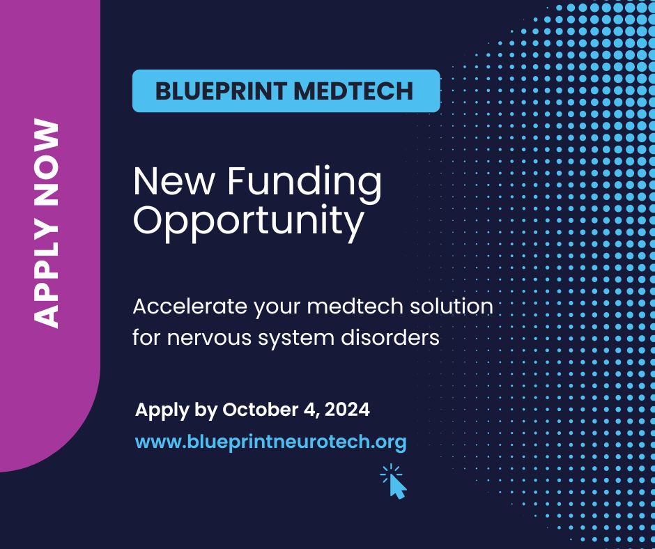 Cimit's tweet image. Attention #Neurotech Innovators! Cimit&apos;s CINTA and NeuroTech Harbor are excited to announce
our fifth #fundingopportunity to advance medtech solutions for nervous system disorders. 
Deadline: October 4th
#NIHBlueprint 
blueprintneurotech.org/?utm_source=hu…