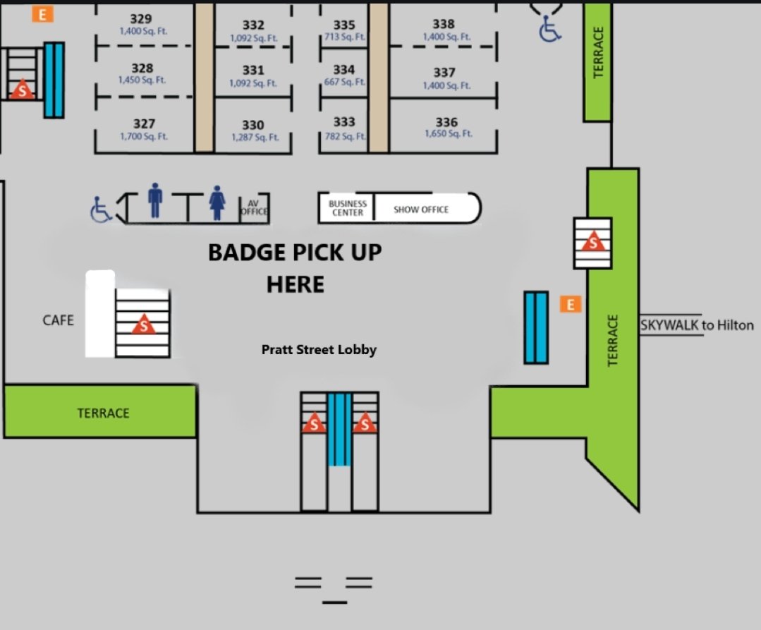 For badge pick up, please use the Pratt Street entrance

Here is an exact pin drop to help you find those doors:

maps.app.goo.gl/FMmi669WpqDf2h…