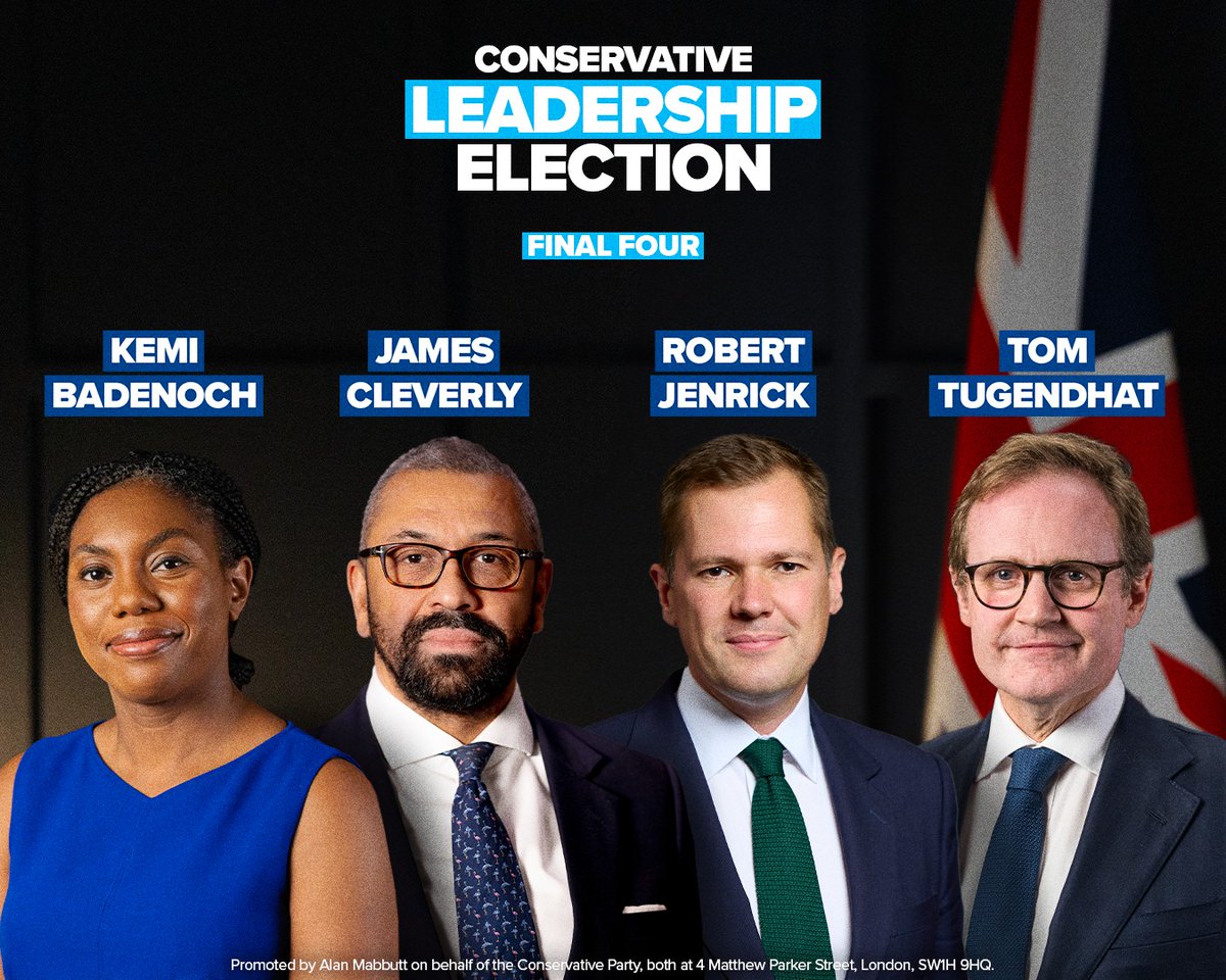 The final four candidates for Leader of the Conservative Party have been announced.