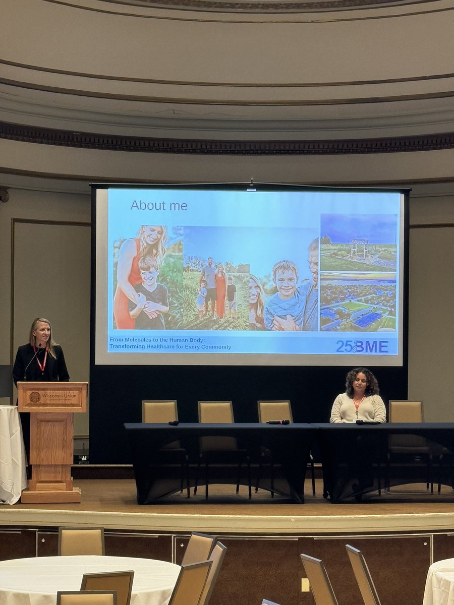 Learning about Women in Biomedical Engineering from two of our Industry Advisory Board members, Marie Lotto and Karin Rodriguez. #UWBME25