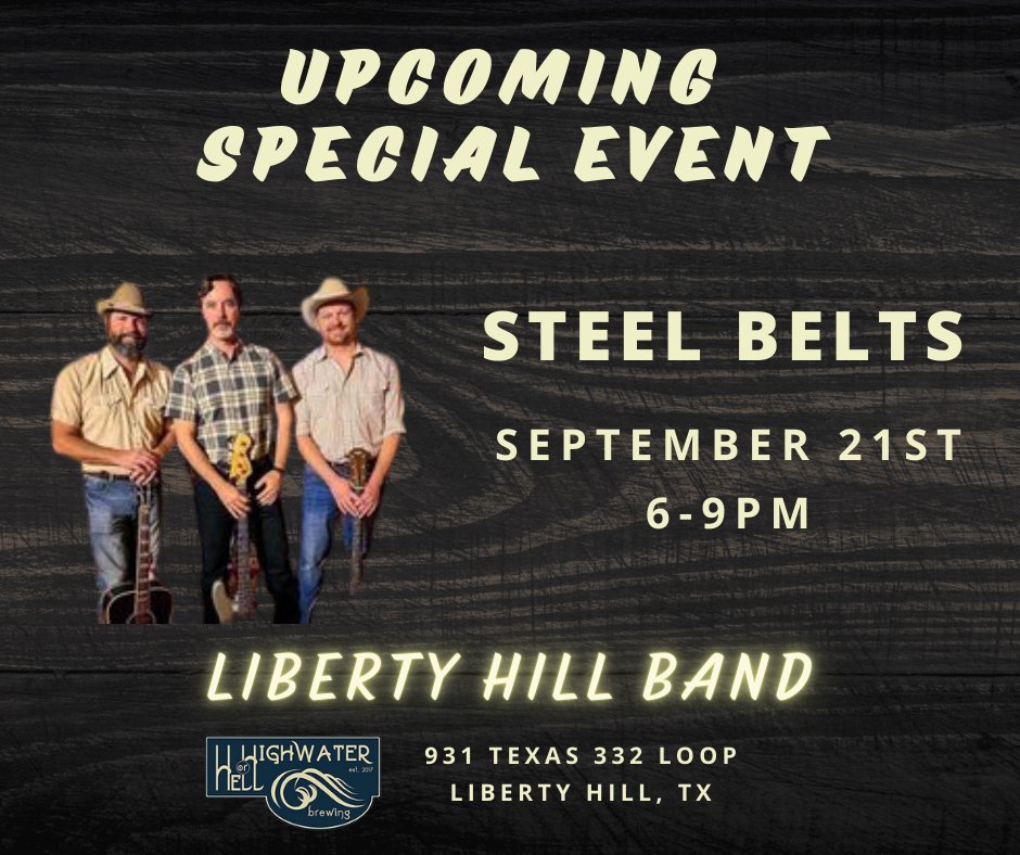 Floattheriverbr's tweet photo. 🎶 Live Music Alert: Steel Belts Band! 🎸

Come vibe with us on 9/21 from 6-9PM as Liberty Hill’s own Steel Belts Band takes the stage! Enjoy tasty food, refreshing craft beers, and those perfect end-of-summer feels on our back porch. 🍺🍔
#LiveMusic #CraftBeer #libertyhill https://t.co/9Bq4JHIFrD