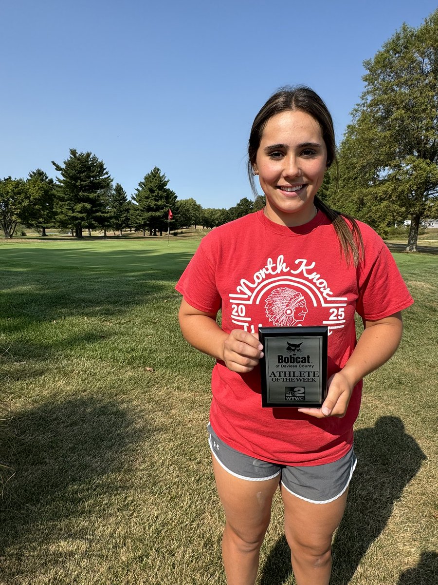 RickSemmler's tweet photo. North Knox golfer Brooklyn Sturgeon is this weeks WTWO-Bobcat of Daviess County Athlete of the Week. Saturday she was low medalist at Blue Chip Conference meet and she did something no other golfer in the world had accomplished. We’ll share her story tonight on WTWO Sports! https://t.co/jsNduIur7v