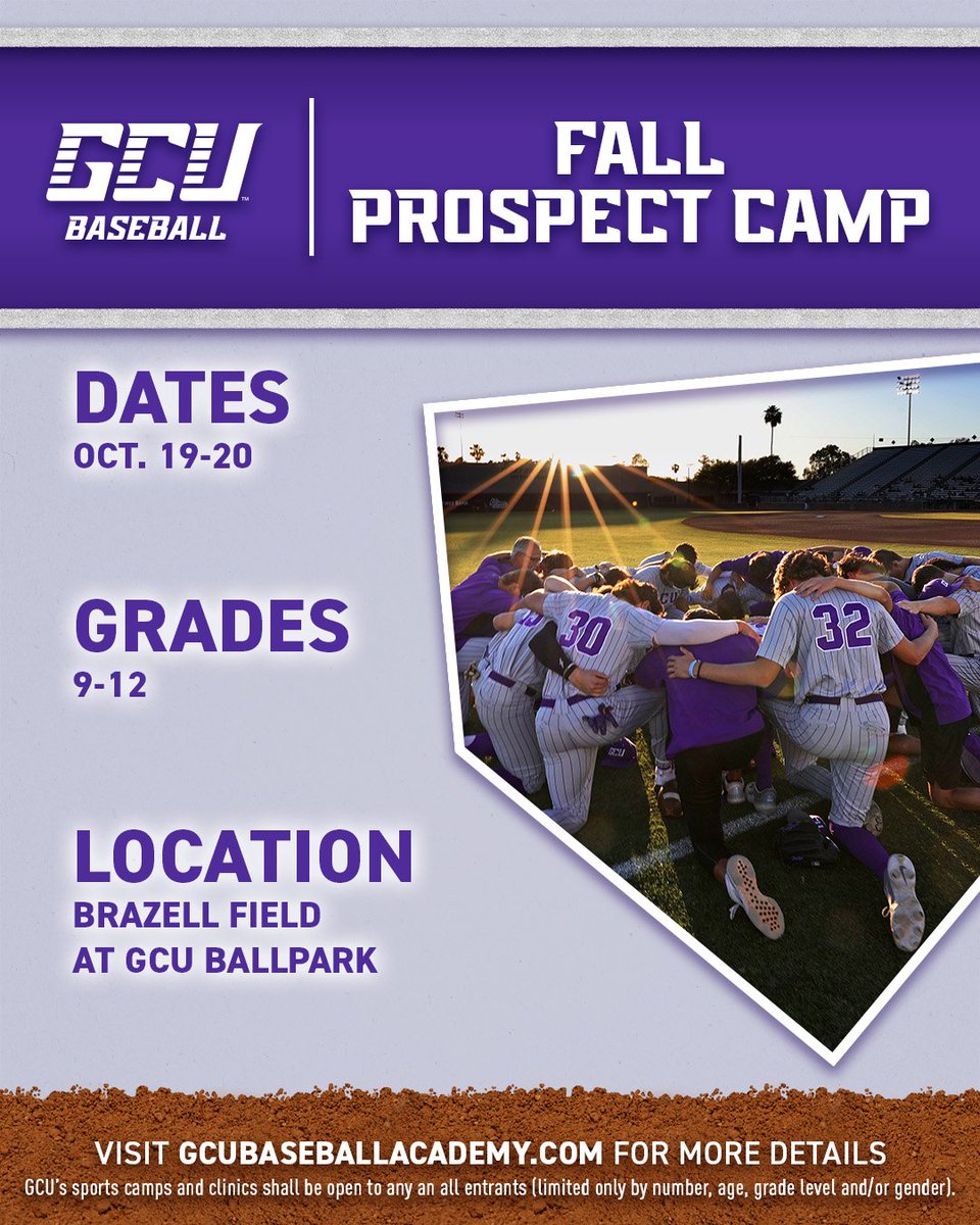 Fall Prospect Camp coming to GCU Ballpark next month. #LopesUp 

Info &amp; registration » GCUBaseballAcademy.com