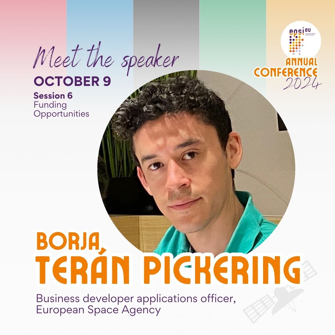 Speaker announcement📣Borja Terán Pickering 

Mr Pickering is an Enthusiastic of Space Technologies with more than 6+ years as a GIS consultant and 2+ in the <a href="/esa/">European Space Agency</a> Business Applications Space Solutions (BASS) program.

Meet him in Olympia👉🔗eventbrite.com/e/epsi-annual-…