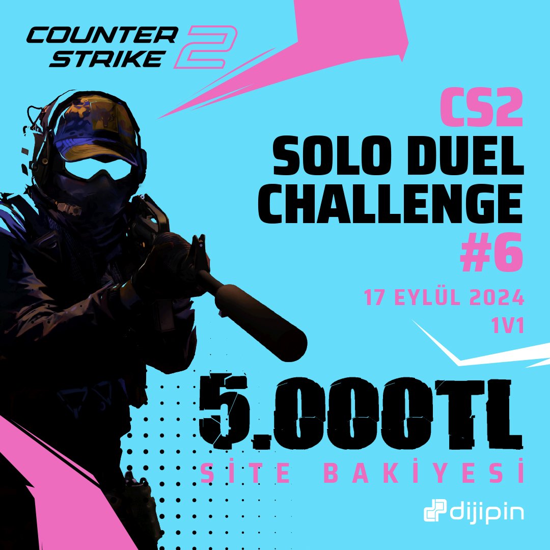 Turnuvam.com (@turnuvamcom) on Twitter photo #CS2 Solo Duel Challenge 6 Başlıyor!🎉
⏰ 17 Eylül 20:00
🎁 5.000 TL <a href="/dijipin/">Diana Jimenez</a> Site Bakiyesi
🚹 Katılım Limiti: 64
🎯 Turnuva Türü: 1v1
👉🏻Kayıt için link bio’da! #CS2 Solo Duel Challenge 6 Başlıyor!🎉
⏰ 17 Eylül 20:00
🎁 5.000 TL <a href="/dijipin/">Diana Jimenez</a> Site Bakiyesi
🚹 Katılım Limiti: 64
🎯 Turnuva Türü: 1v1
👉🏻Kayıt için link bio’da!