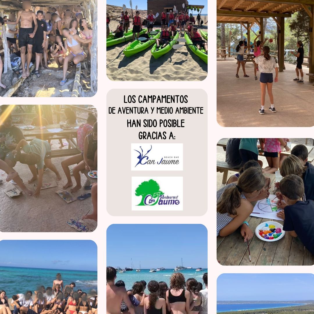 Agradecimiento a Restaurant Can Jaume y  Beach Bar Can Jaume por su ayuda con el campamentos de aventura y medioambiente. 
 Niños/as han disfrutado de unos días de  aventuras que se llevan en el recuerdo.
Gracias a @eivissaomega  y todos los que lo hacéis posible.
