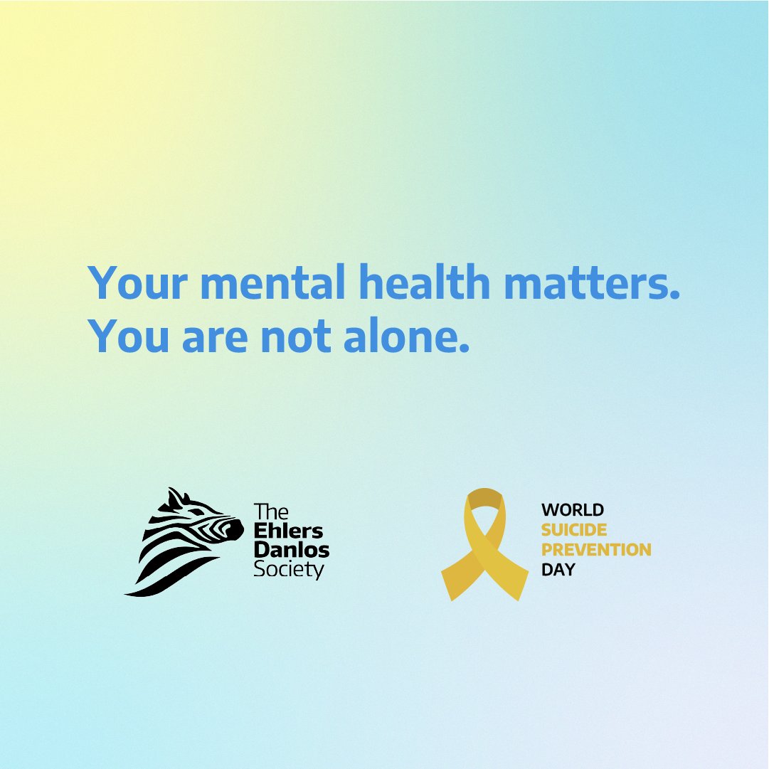 🎗️🌍 Today is World Suicide Prevention Day.

For many in the Ehlers-Danlos syndrome (EDS) and hypermobility spectrum disorders (HSD) communities, living with chronic pain, isolation, and misunderstood symptoms can take an emotional toll. 💔

We want to remind you that you are not