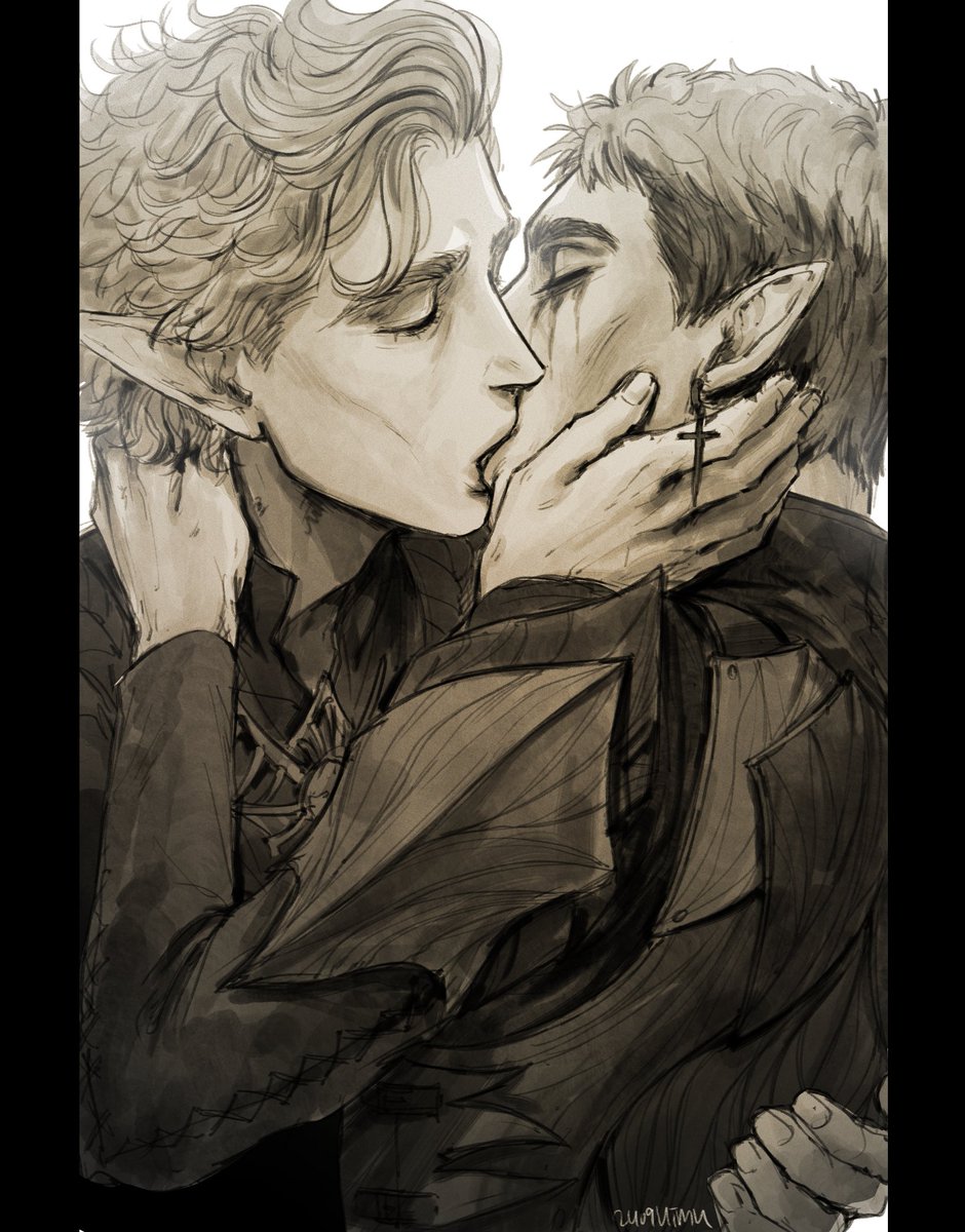 himu_fanart's tweet photo. Can I kiss you? #bg3 https://t.co/akAWulQEGa