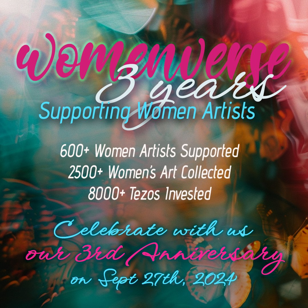 WOMENverse 3rd Anniversary Celebration! 🪩🍾🥳

Calling all Artists &amp; Supporters!

For the past three years, WOMENverse has fostered a thriving symbiotic relationship between Web3 Artists and Collectors, enabling seamless exchange of artwork and funding within the community.

In