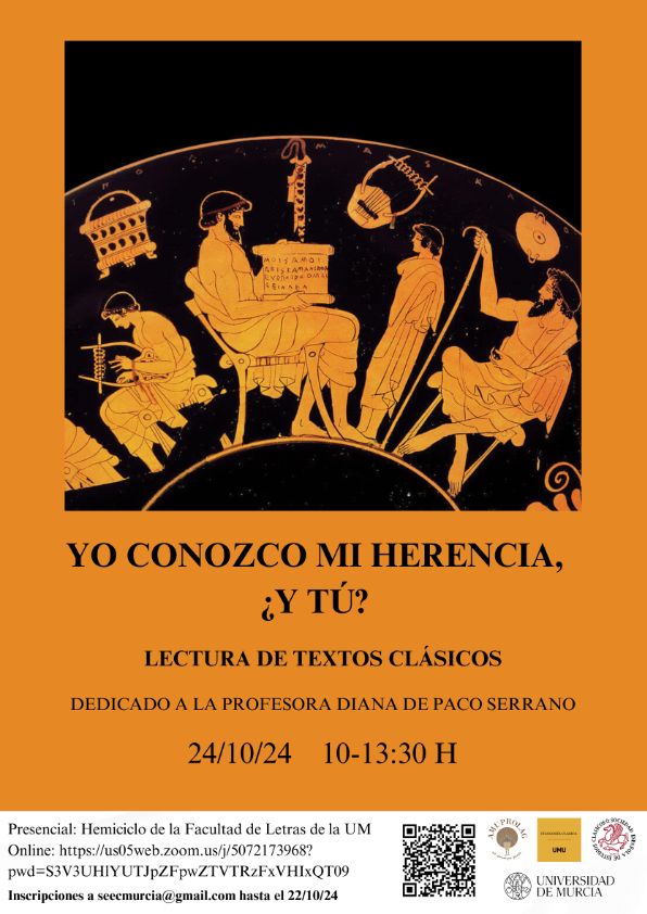 seecmurcia's tweet photo. ¡Vuelve "Yo conozco mi Herencia, ¿y tú?"! Celebraremos la 6ª edición el 24/10, de 10 a 13:30h, en el Hemiciclo de @letrasUM. Queremos dedicarla a la profesora Diana de Paco, su creadora e impulsora, conmemorando los 12 años de su primera edición (12/12/12). https://t.co/Gc8Dq2WKS1