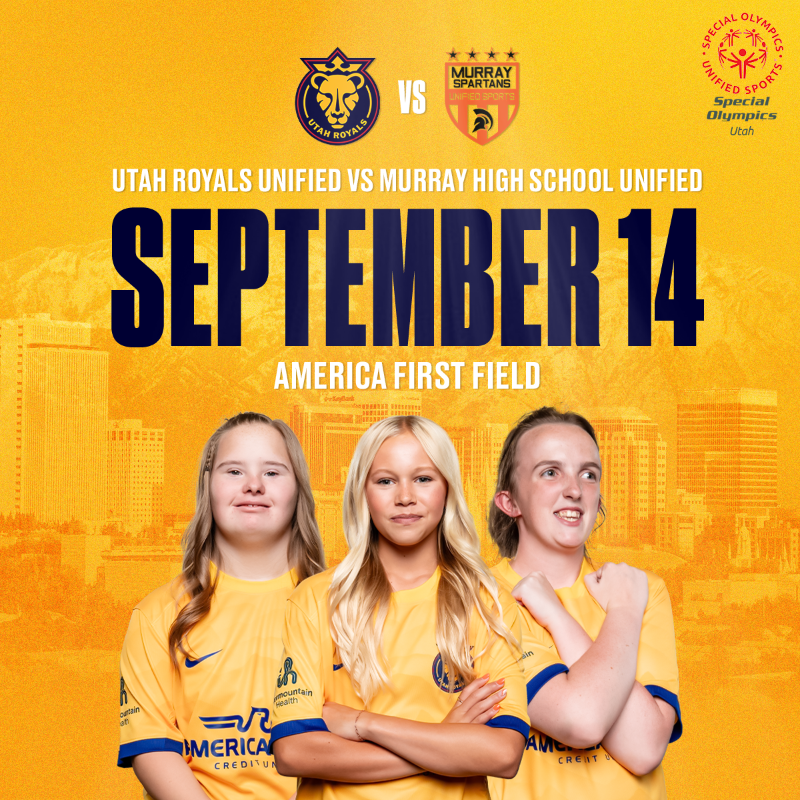 UtahRoyalsFC's tweet photo. Following our match tonight our Utah Royals Special Olympics Unified Team takes the field for the first time!

Truly a night you don't wanna miss 🤩