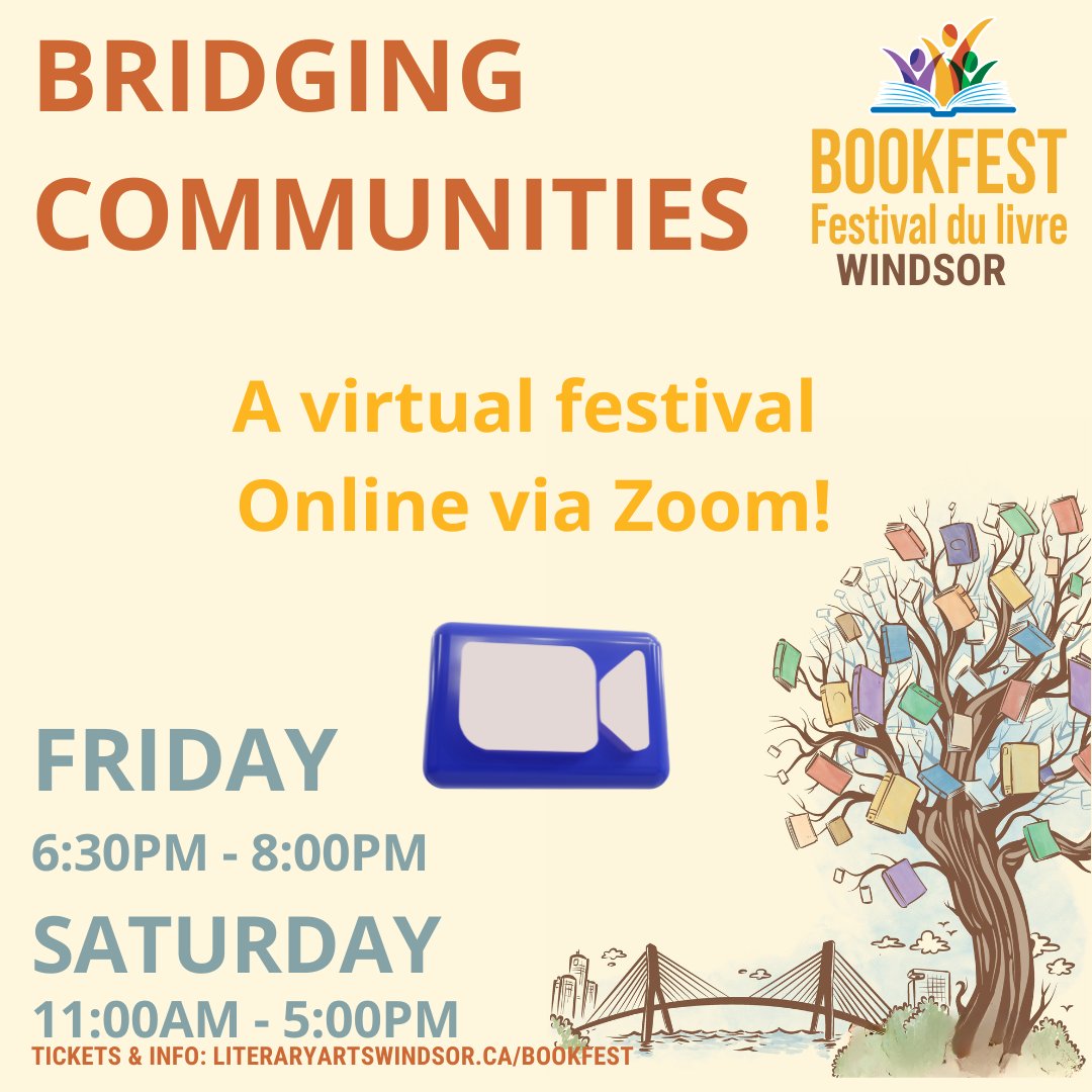 BookFestWindsor's tweet photo. BookFest/ Festival du Livre Windsor will host the festival virtually this year. Nothing says Bridging Communities like an online event that can be accessed from anywhere! October 18th and 19th.  

#canadianbooks2024 #fallevents2024 #fallevent24 #thingstodowindsor2024 https://t.co/TgrxV6MZL5