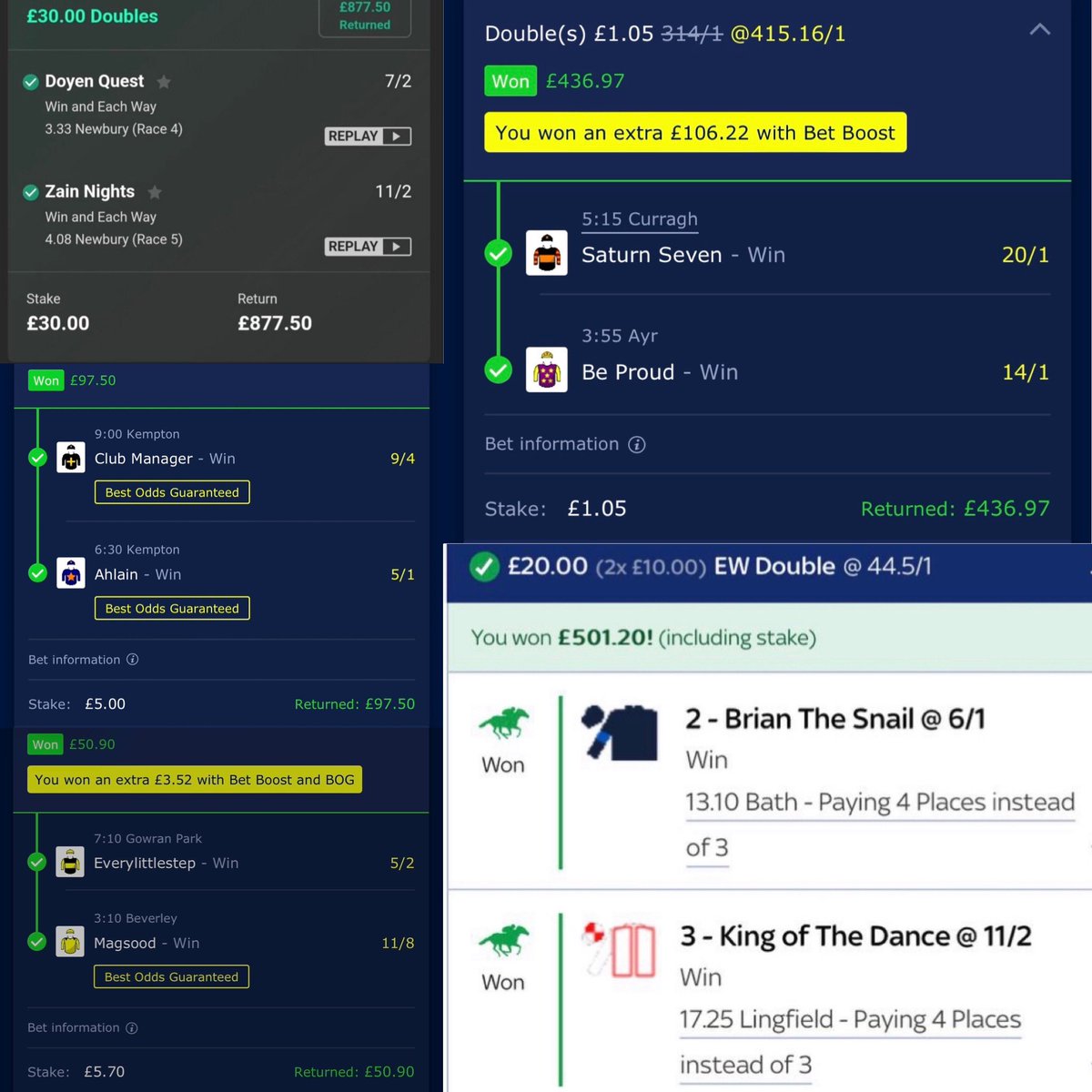 racing_tips_'s tweet photo. 11/2 VIP WINNER today🔥🔥

We take VALUE from huge doubles and trebles with tiny stakes, and place these manually over several days so we tip only our strongest bets 💪

See some of our previous bets below! You only need to land a couple a month to have HUGE returns with minimal risk or bankrolls. 

We have some strong stuff lined up over the next few weeks too you won’t want to miss 💣💥

You can join for FOR FREE below 👇👇👇

https://t.co/EEMOOlPN2h