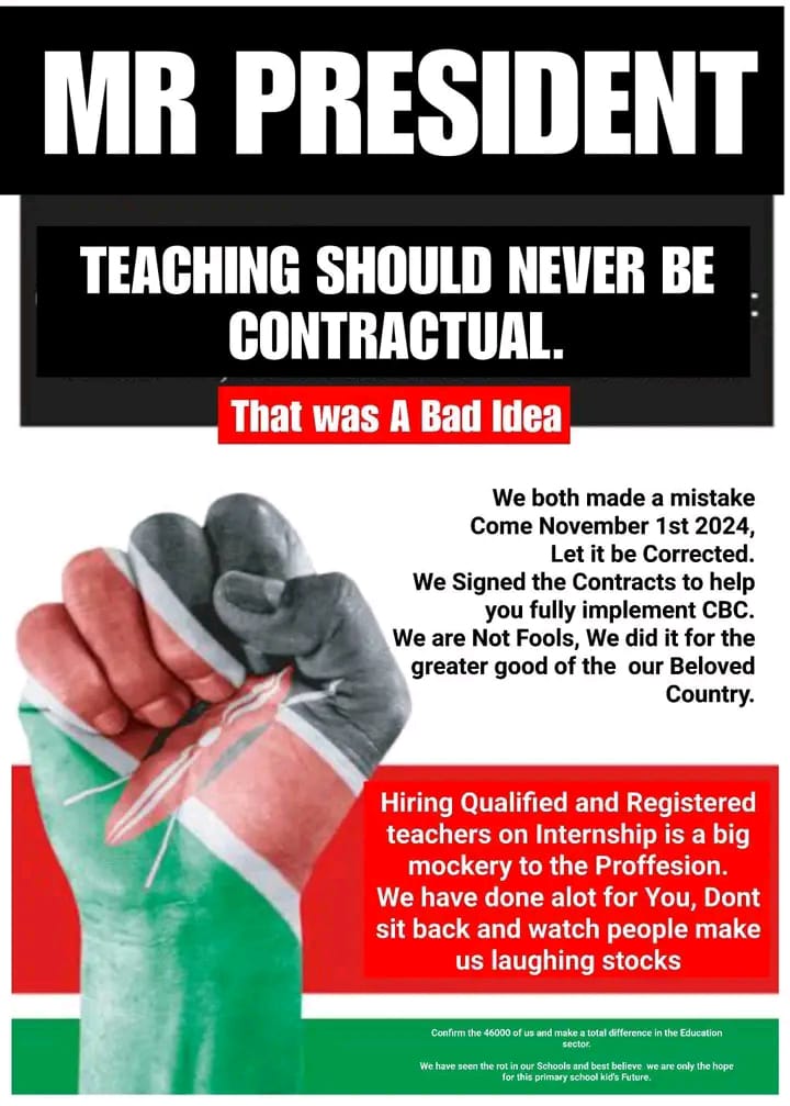 <a href="/WilliamsRuto/">William Samoei Ruto, PhD</a> <a href="/amerix/">Eric</a> <a href="/citizentvkenya/">Citizen TV Kenya</a> <a href="/Honeyfarsafi/">Hanifa 🇵🇸 🇸🇩 🇨🇩 🇰🇪</a> <a href="/Itumbi_Denis/">Dennis Itumbi CBS - Commentary</a> <a href="/MoraraKebasoSnr/">Morara Kebaso</a> <a href="/WilliamsRuto/">William Samoei Ruto, PhD</a> 
JSS teachers are asking that you fulfill your promise of giving them permanent employment 
These teachers are really depressed if at all you care then direct treasury to release fund to TSC KENYA