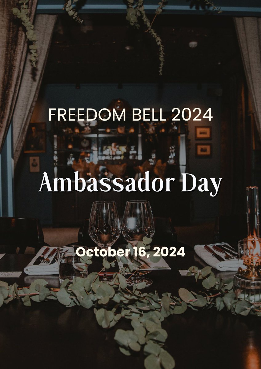 Elevateevoke's tweet photo. On this special day, we honor the ambassadors who represent the best of us. Freedom Bell 2024 Ambassador Day on October 16 is about celebrating their unwavering commitment to progress. Reserve your spot now: https://t.co/CpHvyRQPPk

#Elevate #Mastermind #ElevateYourBusiness https://t.co/8c2AC9T4Nb