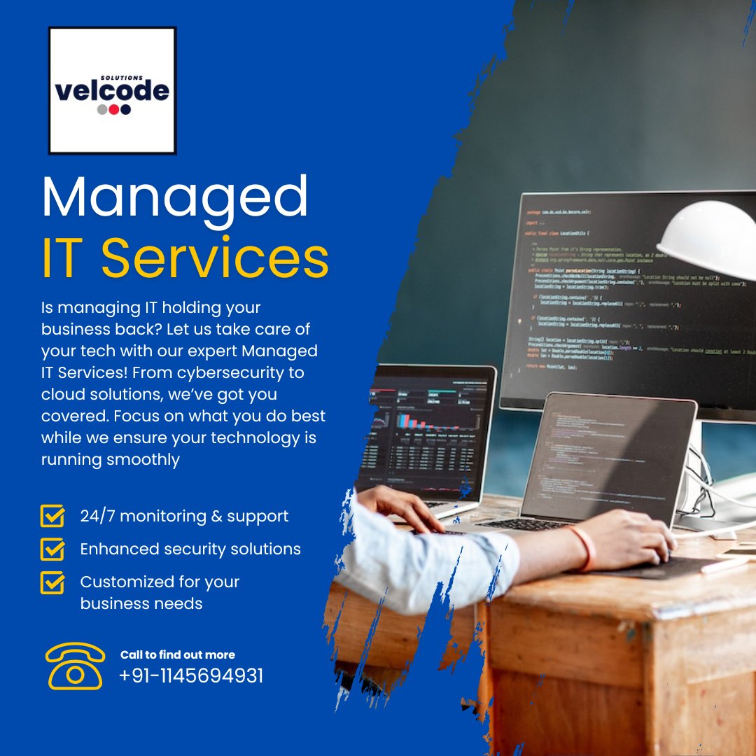 VelcodePvt's tweet image. 🚀 Boost your business with seamless #ManagedITServices! 

Let us handle the tech, while you focus on growth. 📷 Secure, scalable, and always up-to-date.  

Contact us  : velcodesolutions.com 

#velcode #TechSolutions #BusinessSolutions #BusinessGrowth