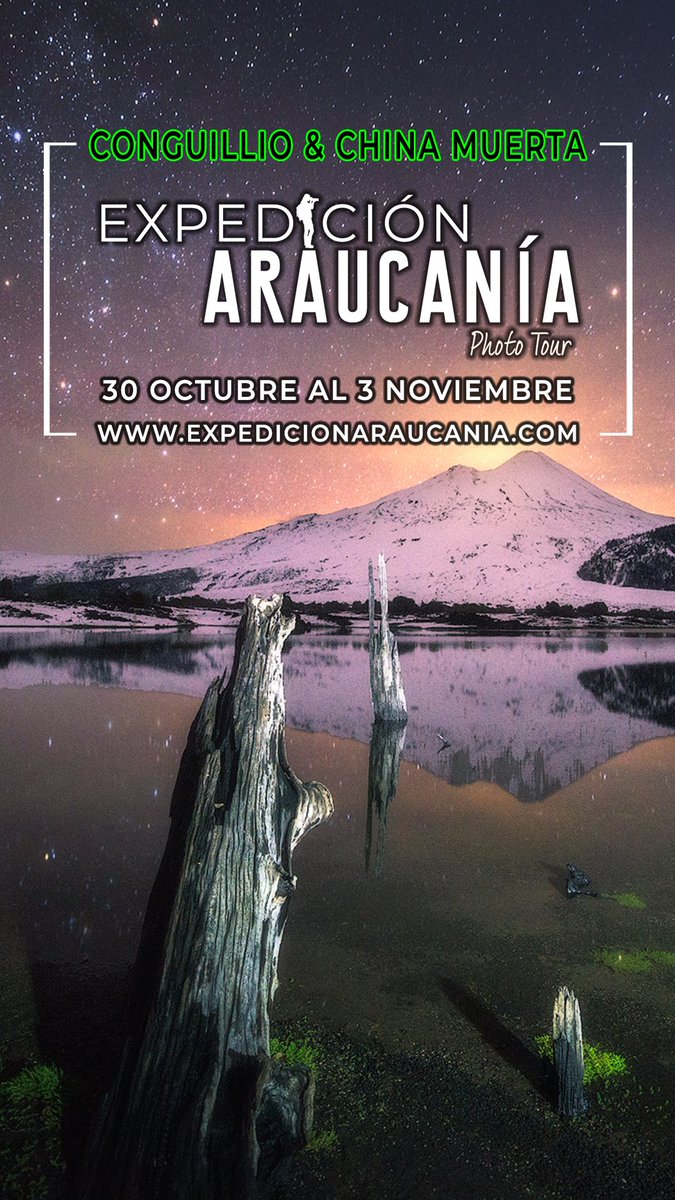 🌿🌌𝗘𝗫𝗣𝗘𝗗𝗜𝗖𝗜𝗢𝗡 𝗔𝗥𝗔𝗨𝗖𝗔𝗡𝗜𝗔🌌🌿
▪️
🌌💫𝐂𝐎𝐍𝐆𝐔𝐈𝐋𝐋𝐈𝐎 &amp; 𝐂𝐇𝐈𝐍𝐀 𝐌𝐔𝐄𝐑𝐓𝐀🌄✨
▪️
🗓️ 30 de Octubre al 3 de Noviembre
expedicionaraucania.com
-
#AstroFotografiaChile #AFCH #AstroFotografia #AstroTurismo #Astronomia #Expedicion #Araucania #Conguillio