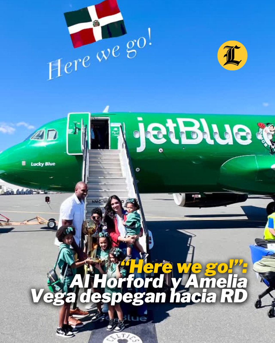 ListinDiario's tweet photo. El dominicano campeón de la NBA, Al Horford, y la ex Miss Universo dominicana, Amelia Vega, abordaron este martes el avión rumbo a su tierra natal: República Dominicana.

La pareja, que también viaja con sus hijos, llegará al país por el Aeropuerto Internacional de Las Américas (AILA) a las 4:00 de la tarde. 

#ListínDiario