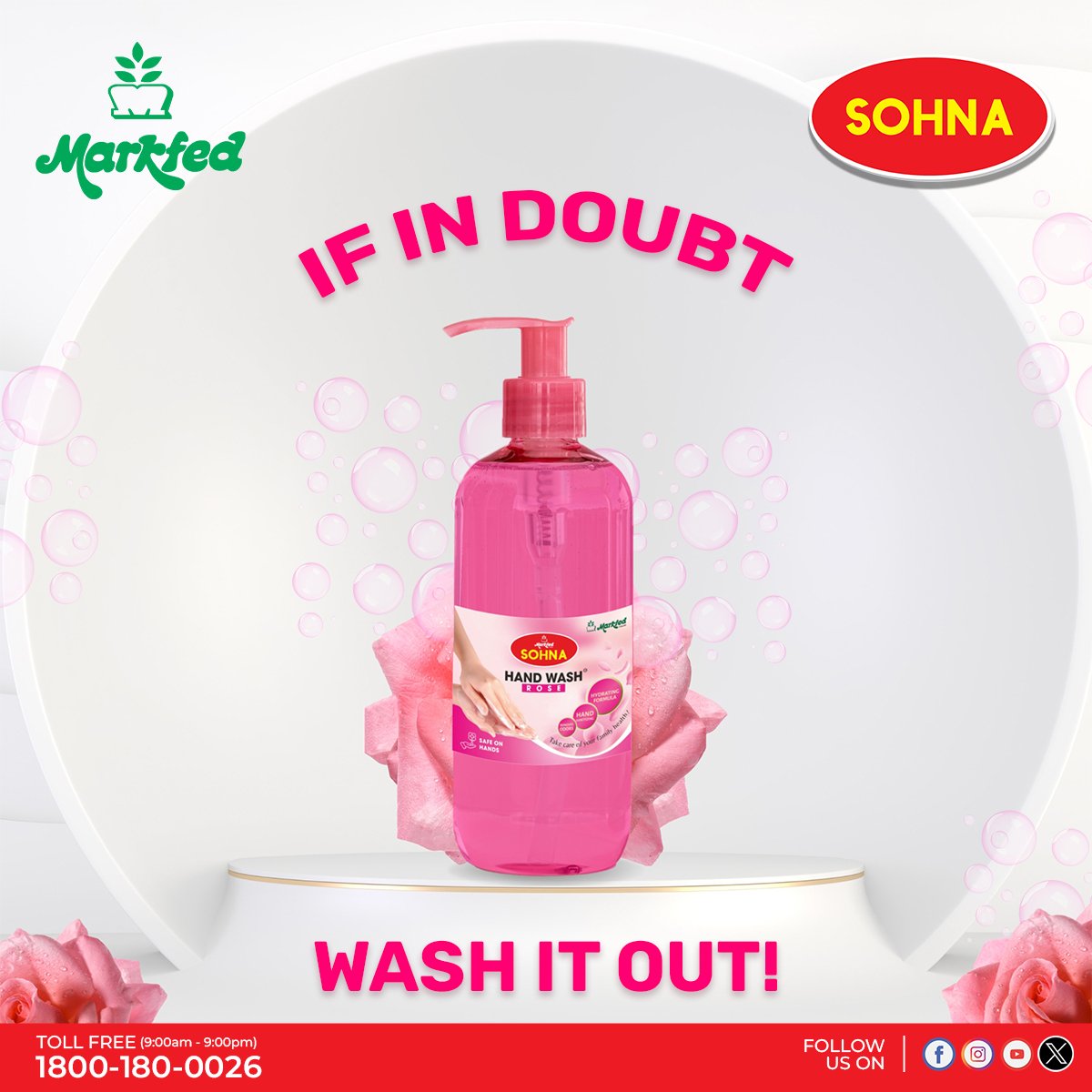 SOHNA_Markfed's tweet photo. Stay clean and confident!
If in doubt, wash it out with SOHNA Hand Wash. Tryย itย today!ย ๐๐งผ
To purchase Markfed SOHNA Products, please check the link given: https://t.co/3ERg2KBN9r
#SOHNA #SOHNAMarkfed #Punjab #HandWash #KillTheGerms #Rose #WashYourHands https://t.co/mWUbJLSy3L