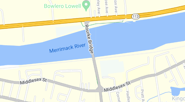 MassDOT's tweet image. Starting tonight in #Lowell, nightly closures of the Rourke Bridge, with detours in place. Closures in place from 8:00pm to 5:00am, 9/10 through 9/13.