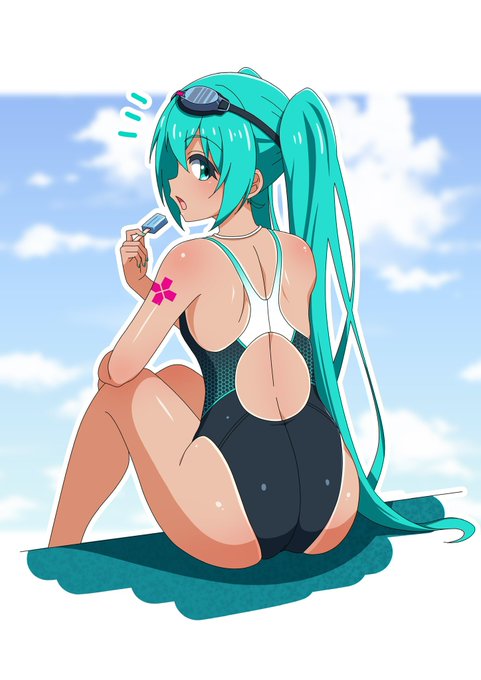 アイス休憩ミクさん
#ライフセーバーミク 