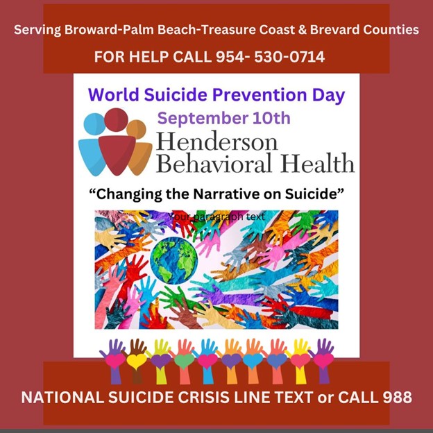 SuzanneEHiggins's tweet photo. If you or a loved one is struggling with suicidal thoughts, please don’t hesitate to seek help. @HendersonHlth  is committed to Zero Suicide. Our Mobile Crisis Team is available 24/7/365  at 954-463-0911 or contact the National Suicide Hotline - Call or Text 988. https://t.co/epcwFYerS3